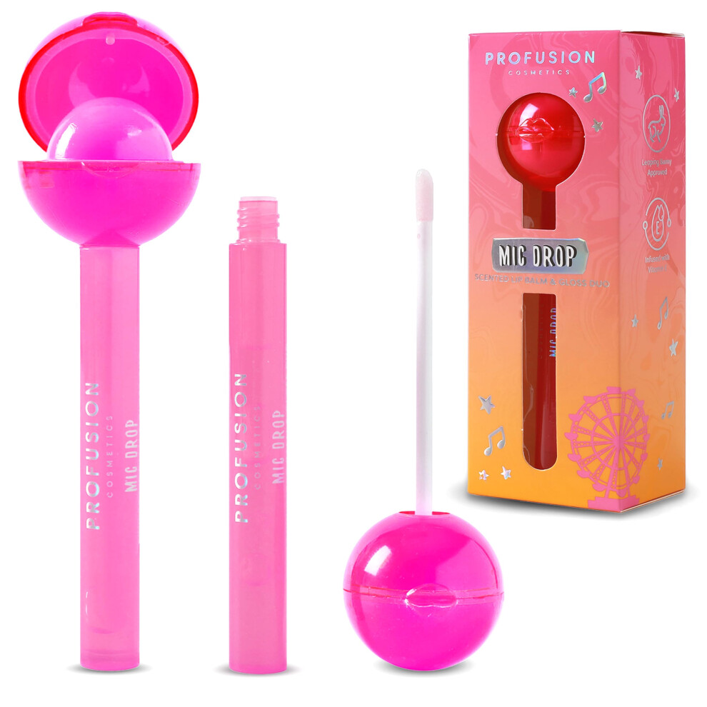 Profusion Cosmetics Pink Scented Lip Balm And Gloss Duo Setlist For Luscious Lip, Achieve Natural Lip With Nourishing