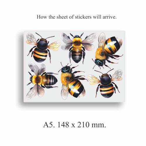 Bumblebee Vinyl Decal Stickers, Cover Marks, Bee Wall Decor, Gift Idea 2