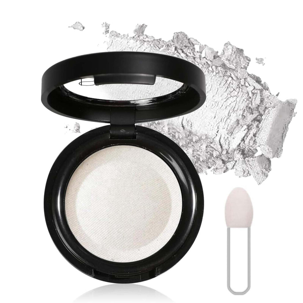 Eveloveu White Matte Eyeshadow - Shimmer Pearl Finish - Pressed Fine Powder With High Pigment & Long-Lasting Sweatproof Formula - Shimmer Pearl Finish