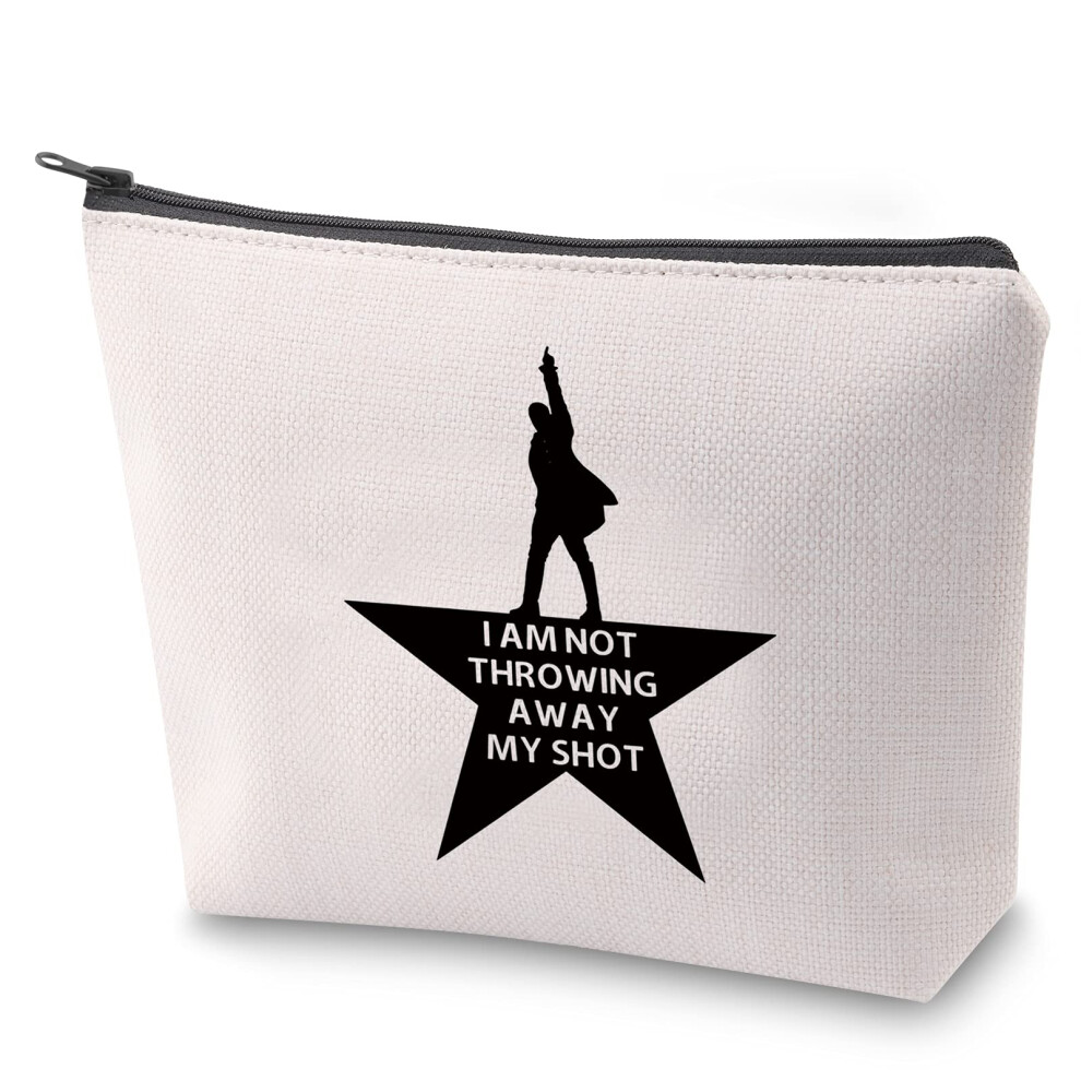 Bauna I Am Not Throwing Away My Shot Makeup Bag Hamilton Broadway Musical Gift For Her (Shot)