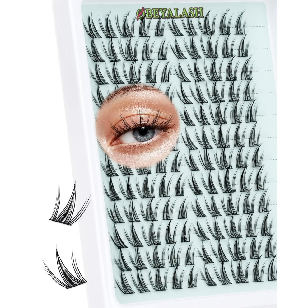 Obeyalash Manga Lashes Cluster Anime Lashes Cat Eye Cluster Lashes C Curl Individual Eyelashes Wispy 120Pcs Natural Eyelash Clusters 6-12Mm Spiky Diy Eyelash