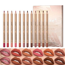 Sitovely 12 Colors Slim Lip Liner Pencil Set, Longwear Smooth Lip Pencil Creamy Lip Liner Matte Lipstick Premium Waterproof Lip Pen
