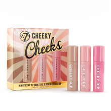 W7 Cheeky Cheeks Set - Liquid Blusher & Bronzer Trio - Radiant Glow