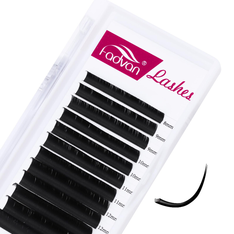 Fadvan Classic Individual Flat Lash Extensions C Curl Fake Eyelash Extensionsnatural Thick Lashes Individual Semi-Permanent Eyelashes Application For