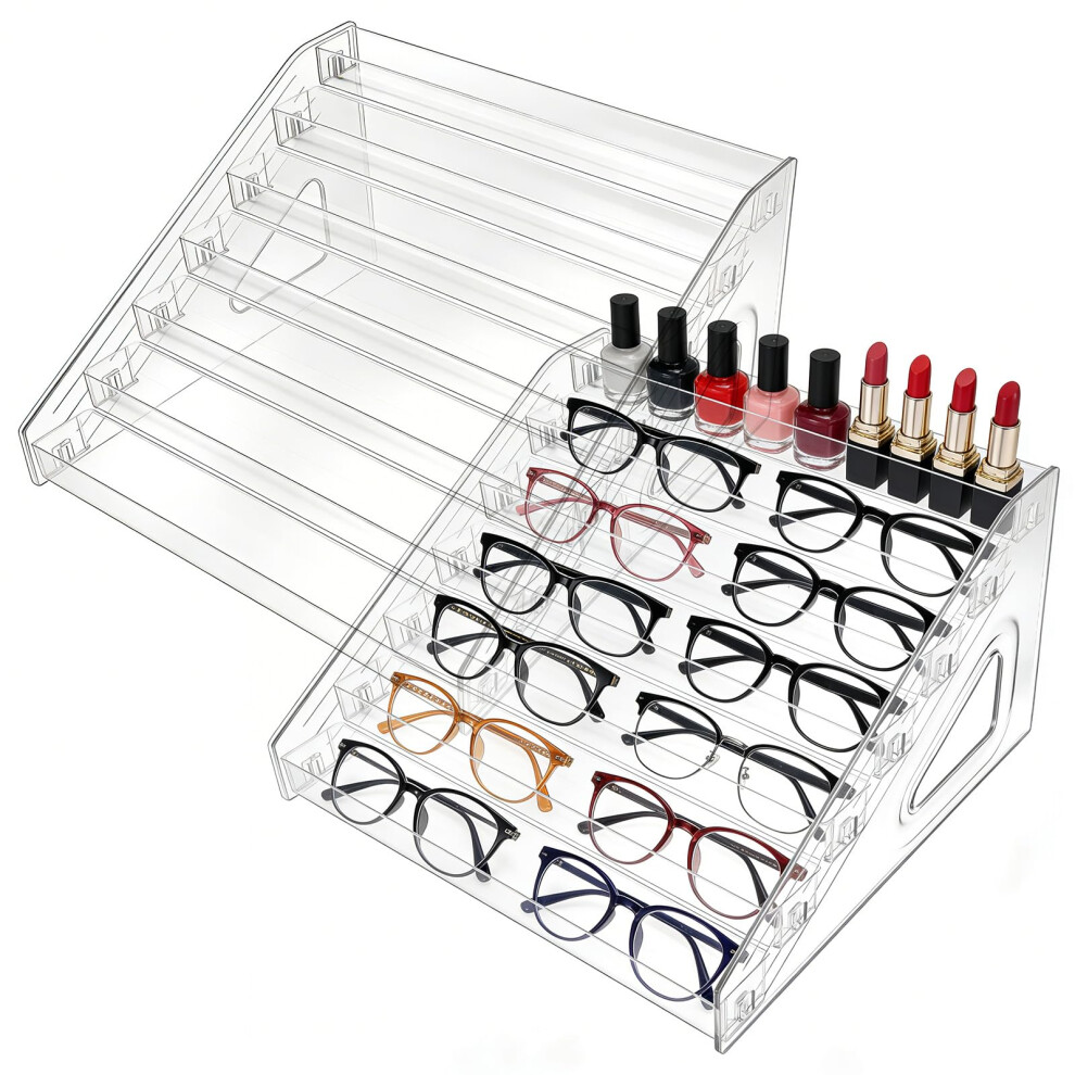 Caiyuanguangjin 2 Pack 7 Tier Acrylic Nail Polish Stand, Clear Nail Polish Organiser
