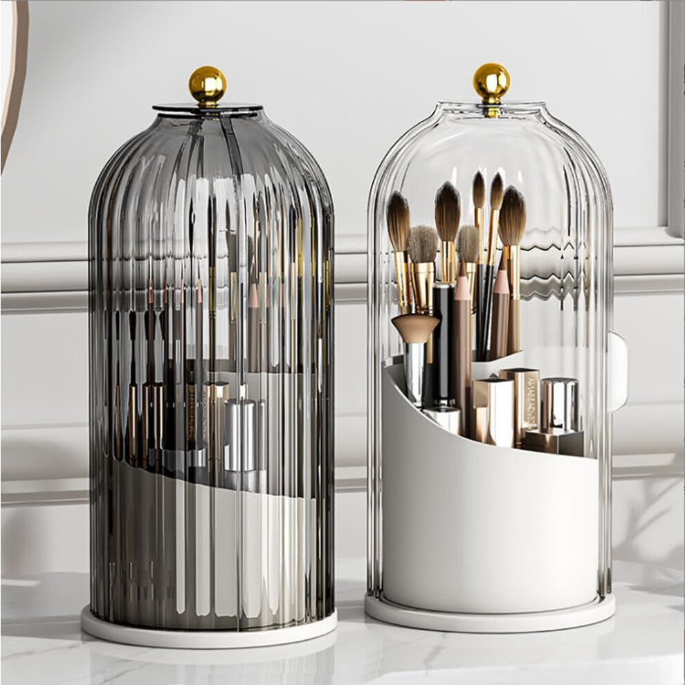 Wattlink Makeup Brush Holder Organizer 360 Toothbrush Storage Rack,Beauty Brushes Storage, Makeup Brush Holder With Lid