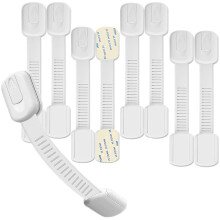 Hion Child Safety Locks,8 Pack Adjustable Cupboard Locks for Children Baby,Baby Proof Safety Locks for Cupboard Cabinet Fridge Drawer Refrigerator Ki