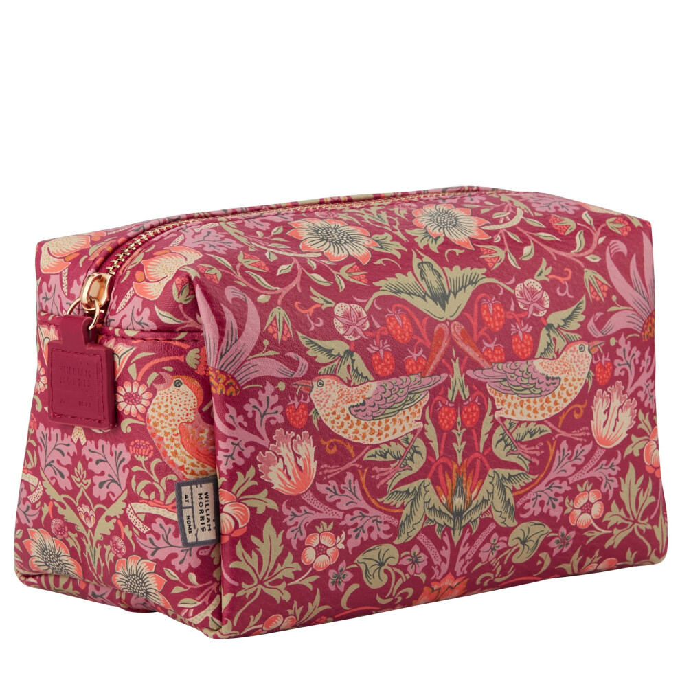 William Morris At Home Wash Bag, Zip Pull Toiletry, Cosmetic And Beauty Organiser, Vegan Leather, Travel Size, Gym Or Holiday Essential, Medium Size