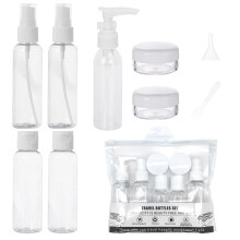8Pcs Travel Bottles for Toiletries,100ml Travel Spray Bottle Mini Shampoo and Conditioner Set,Plastic Refillable Travel Pots,Clear Empty Small Jars