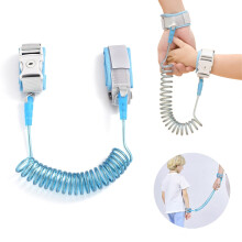 Toddler Wrist Reins Straps Anti Lost Wristband Bands Harness Safety for Walking with Key Lock, Blue