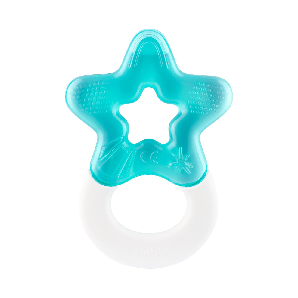 Dentistar Cool Teething Star Pack Of 1, Teething Baby Toy For Infants Aged 3+ Months, Soft Silicone Baby Teething Ring For Tooth And Gum Pain Relief