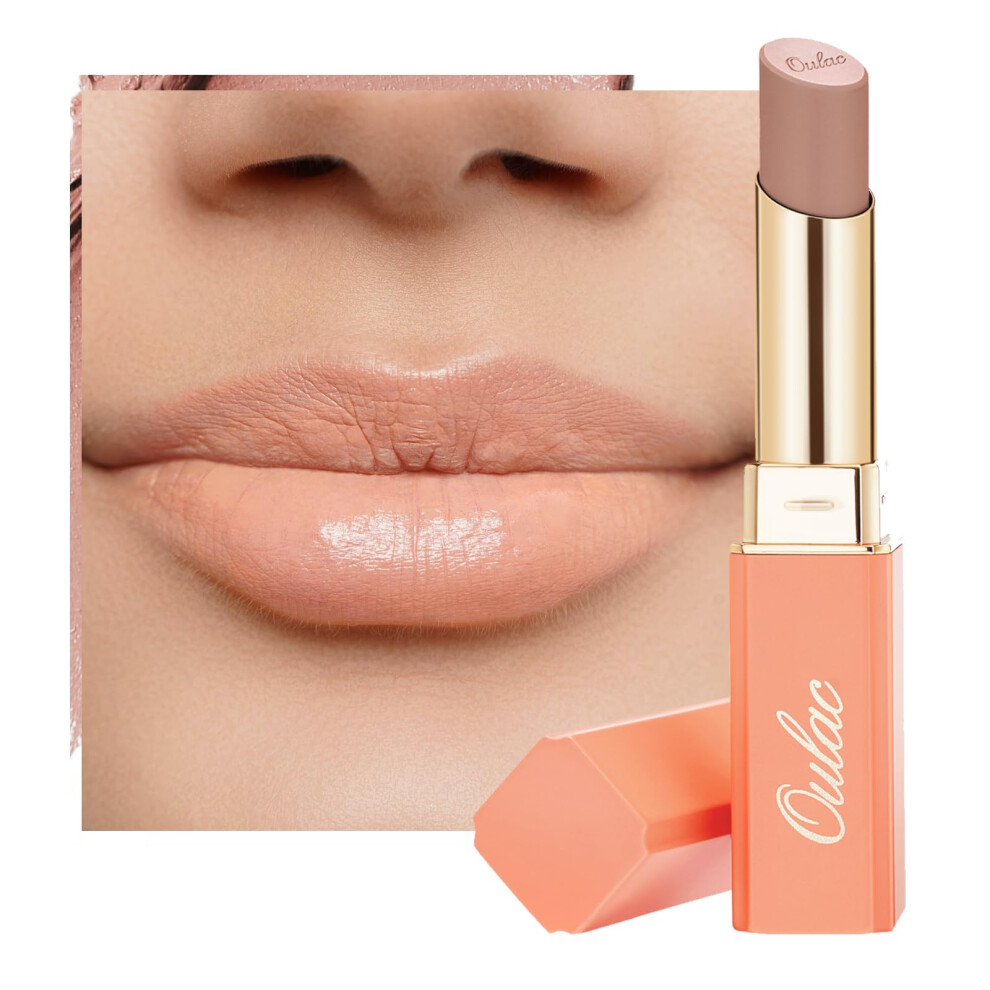 Oulac Satin Matte Lipstick - Nude Long Lasting Lip Stick, Intense Color With Smooth Creamy Texture Lip Colour