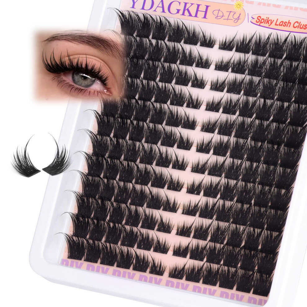 Ydagkh Fairy Lash Clusters Cat Eye Cluster Eyelash Extensions Natural Eyelash Clusters Spiky Manga Wispy Cluster Lashes Fox Eye 8-20Mm Diy Individual Lash