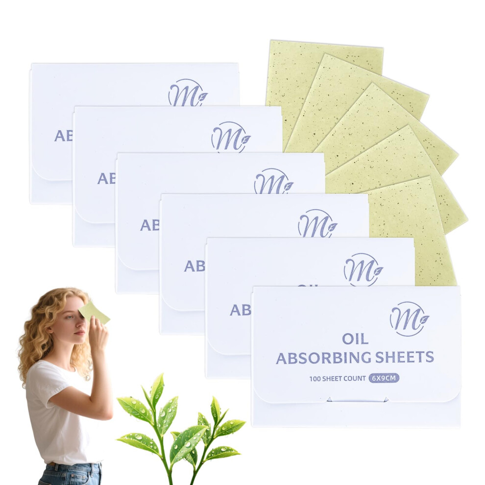 Icepac Green Tea Blotting Papers 600 Sheets- Face Blotting Paper For Oily Skin, Infused With Natural Tea & Flax Fibers, Gentle For Acne-Prone Skin