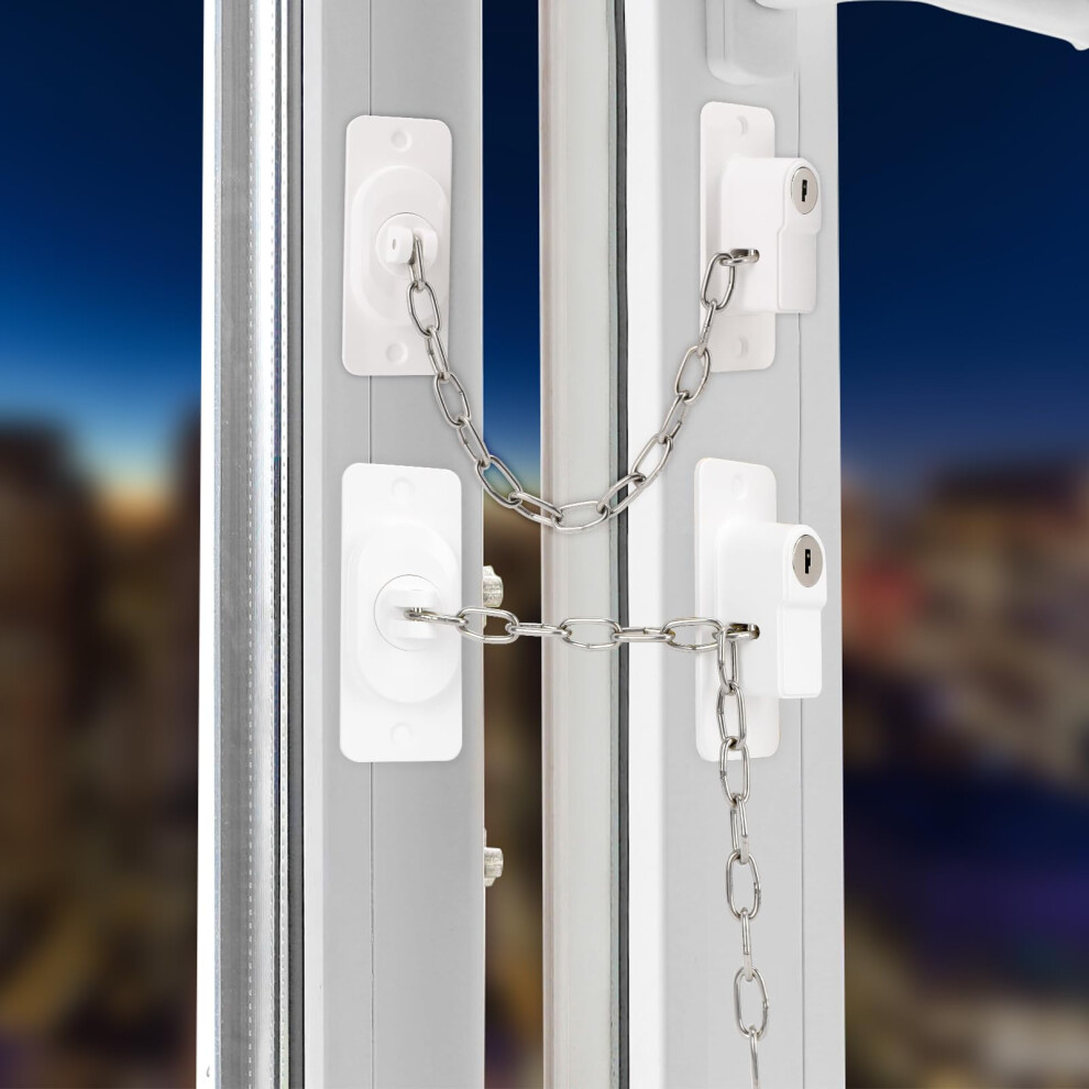2 Pack Window Restrictor Child Safety Locks For Upvc, Versatile Refrigerator Lock With Key Child Window Safety Locks Newbinn