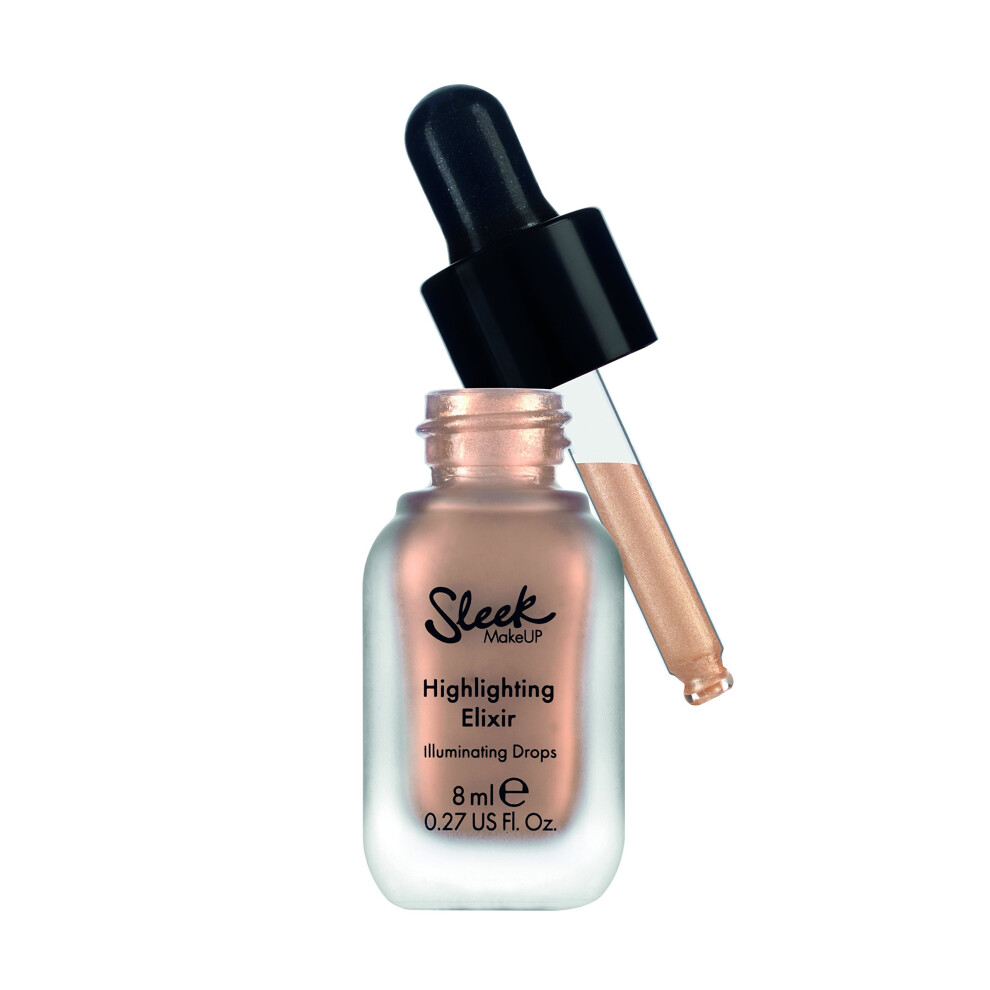 Sleek Makeup Highlighting Elixir, Liquid Highlighter Illuminating Drops For A Radiant Glow, Poppin' Bottles, 8Ml