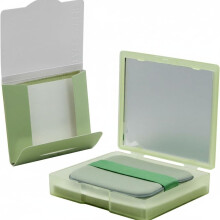 Trifletopia 100pcs Blotting Paper - with Mirror and Puff - absorbs Oil, Controls Shine - Perfect Oil Blotting Sheets for face