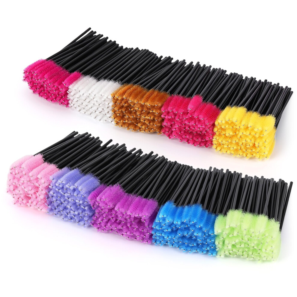 Tbestmax 500 Disposable Mascara Wands Eyelash Brush Spoolies For Eyebrow Eye Lash Extension (Multicolor)