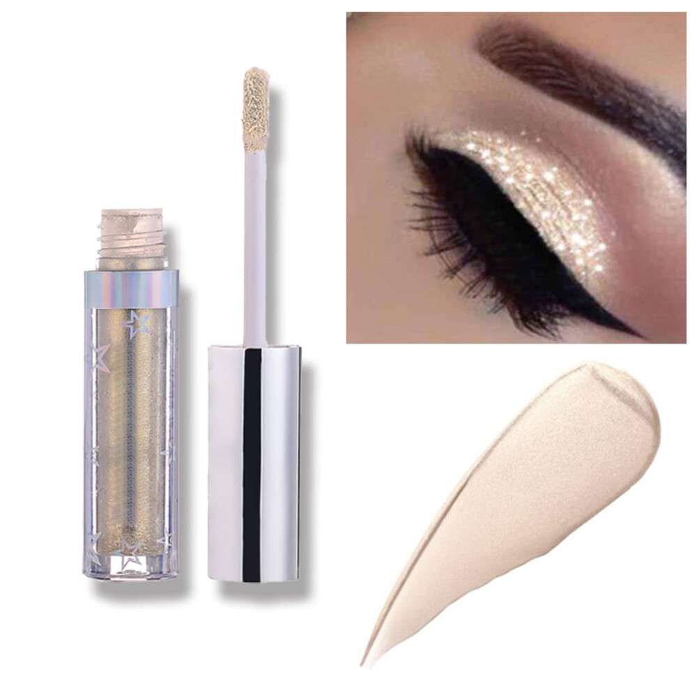 Weixinbuy 12 Colors Liquid Eyeshadow Glitter Metallic Eyeshadow Shining Shimmer Glitter Highly Pigmented Liquid Eyeliner Waterproof Long Lasting