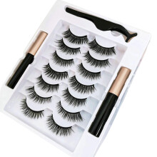 Magnetic Eyelashes Set - 7 Pairs 3D Magnetic Lashes + 2 Black Magnetic Eyeliner Tubes | Reusable, Easy To Wear, Waterproof