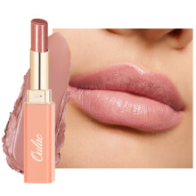 Oulac Nude Pink Lipstick - Moisture Shine Hydrating Lipstick & Tinted Lip Balm for Dry Lips, Medium Coverage Lip Colour | Juicy Look, Glossy Finish