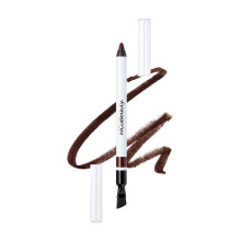 MCoBeauty - Dual-Ended Pro Eyeliner - Rich Brown Eyeliner Pencil with Built-In Angled Brush - Creamy Crayon for Precision, Smudging and Blending