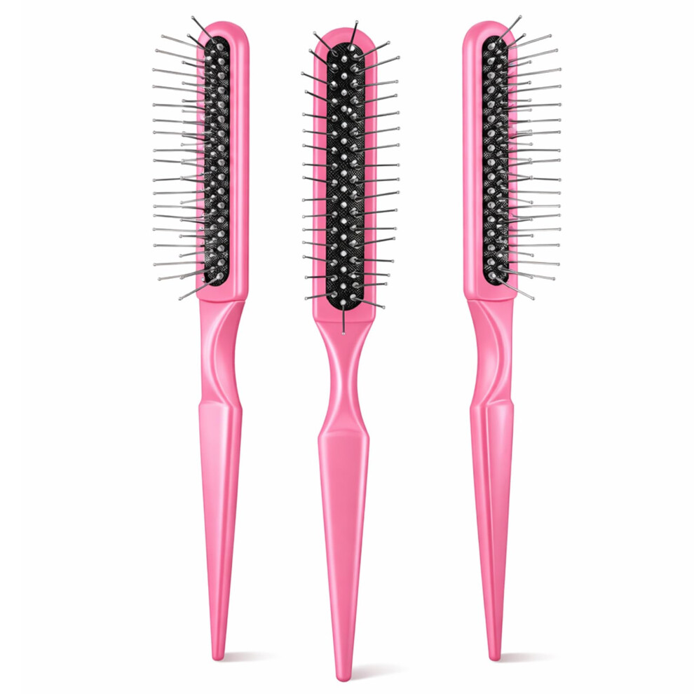 Sliverdew 3 Pcs Wig Brushes For Synthetic Wigs,3 Row Wig Wire Hair Brush Styler Brush Travel Size Metal Combs For Synthetic Wigs Detangling, Barber, Beginner
