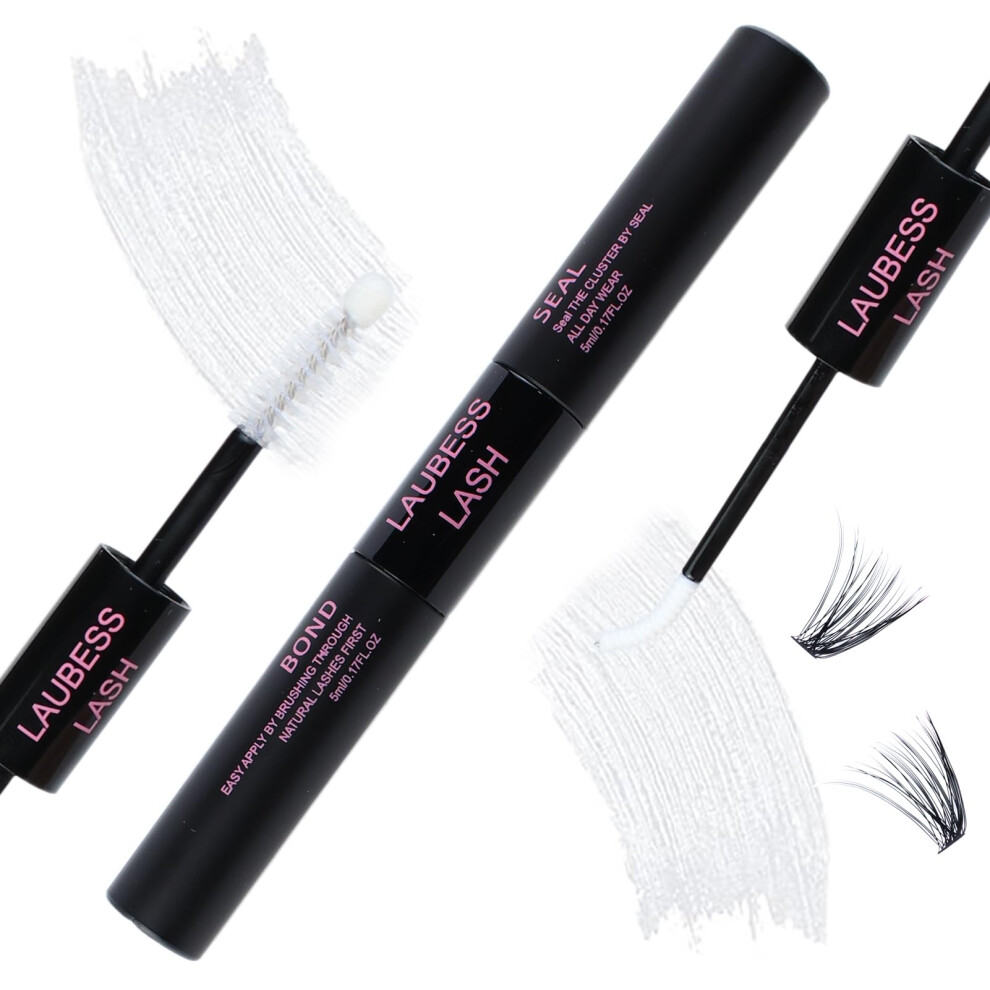 Laubess Bond And Seal Lash Glue Cluster Individual Glue Waterproof Lash Extension Kit 5Ml+5Ml