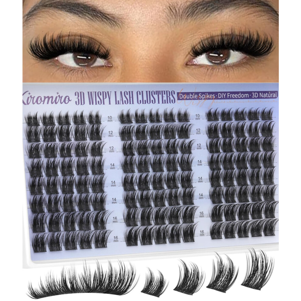 Kiromiro Wispy Lash Clusters Spike Cluster Eyelash Extensions Volume Eye Lash Clusters 10-16Mm Diy Lashes Extension Natural Eyelash Clusters