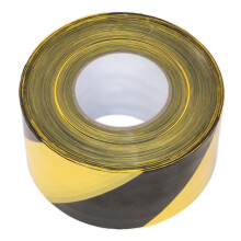 Sealey Btby Hazard Warning Barrier Tape 80Mm X 100Mtr BlackYellow NonA