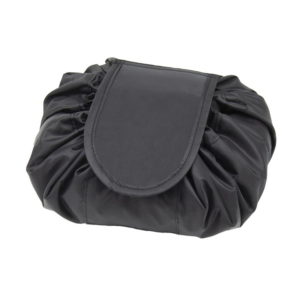 Onegenug Black Drawstring Makeup Bag, Cosmetic Bag,One-Step Toiletry Organizer, Cosmetic Pouch For Lazy Ladies
