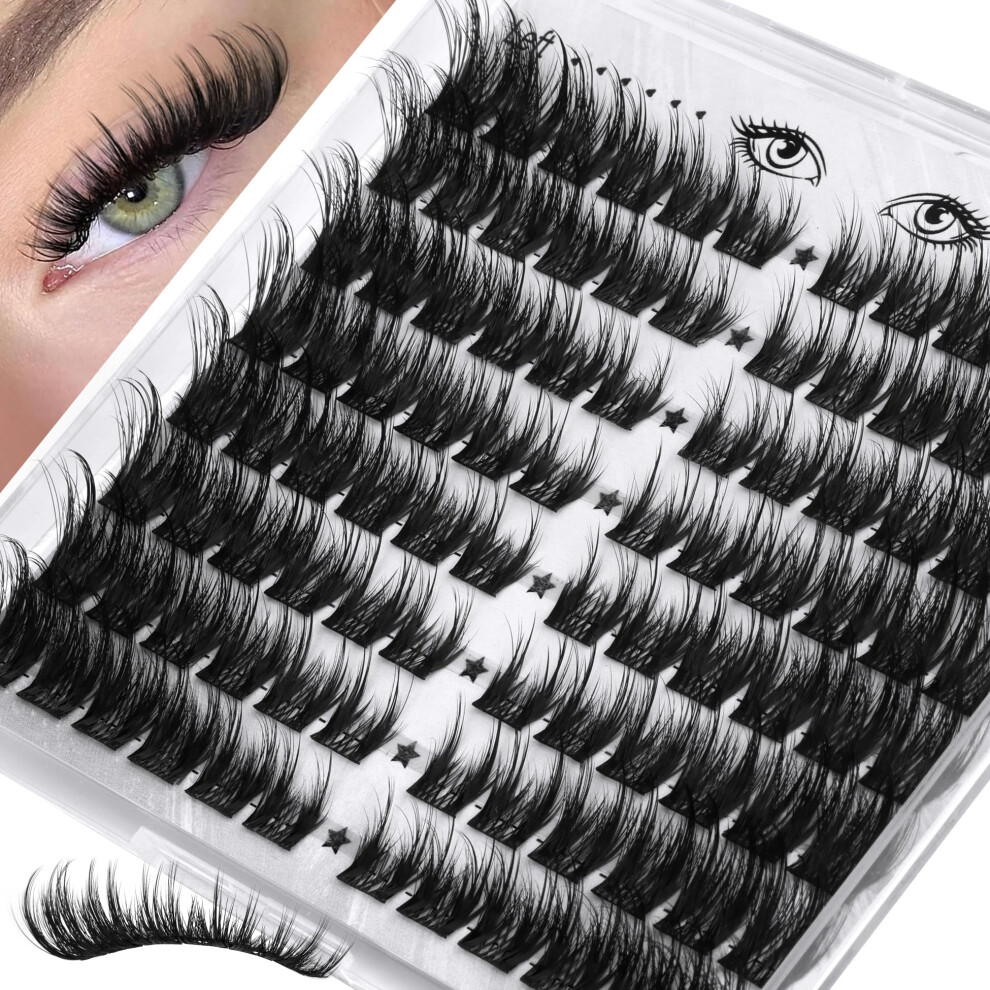 Zegaine Cat Eye Cluster Lashes With Spikes Wispy Lash Clusters Anime Individual Eyelashes Cat Eye Pre-Mapped Eyelash Clusters C-Curly Manga Lashes