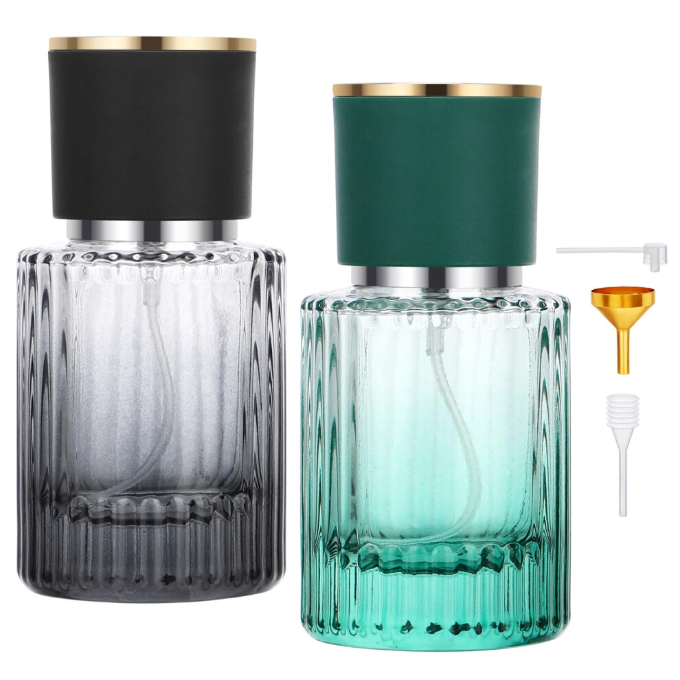 Segus Black Aftershave Travel Bottle, 2 Pcs 30Ml Empty Perfume Bottles In Glass, Leakproof Fragrance Atomiser, For Daily And Trips