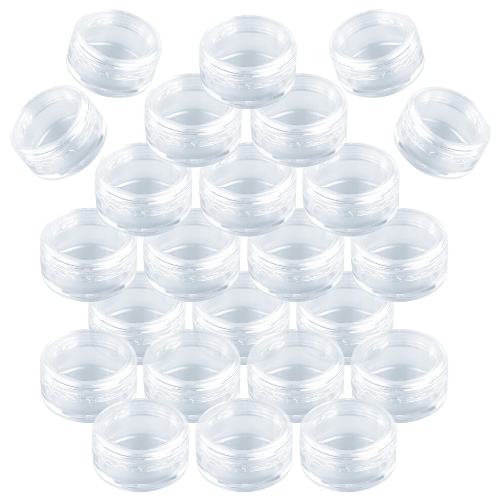 Szcxdkj 25 Pcs Empty Plastic Cosmetic Jars, 5Ml Sample Pots Bottles With Clear Lids