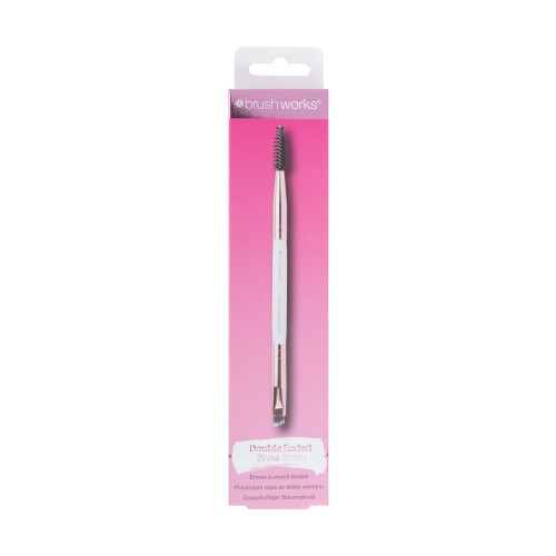 Brushworks White & Gold Brow Duo Brush