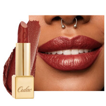 OULAC Glow Metallic Shine Lipstick, Burgundy High Impact Lipcolor, Lightweight Soft and Ultra Hydrating, Long Lasting, Vegan & Cruelty-Free