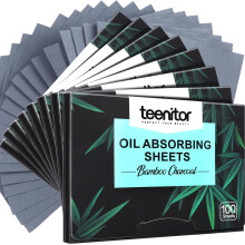 Teenitor 800 Counts Natural Bamboo Charcoal Blotting Paper for Oily Skin, Oil Blotting Sheets for Face Oil Absorbing Sheets for Women Men