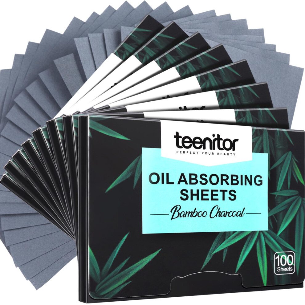 Teenitor 800 Counts Natural Bamboo Charcoal Blotting Paper For Oily Skin, Oil Blotting Sheets For Face Oil Absorbing Sheets For Women Men