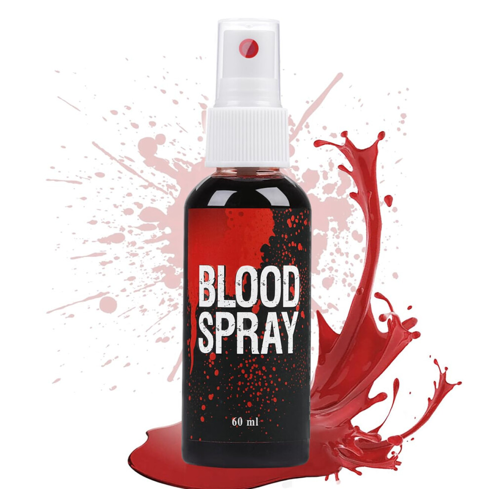 Ptesuply Fake Blood Set, 60Ml Fake Blood Spray And 60Ml Dripping Blood And 40Ml Coagulated Gel Blood, Halloween Washable Fake Blood Makeup For Clothes, Zombie