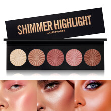 Highlighter Powder Palette, Makeup Facial Bronzers Illuminator Palette Highlighter Baked Waterproof Long Lasting Brilliant Lighten Skin Color