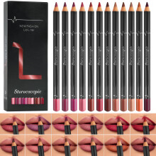 LOPHE Matte Lip Liner Set | 12 Pcs Waterproof, Long-Lasting Nude Lip Pencils | Creamy, Highly Pigmented for Defining, Plumping