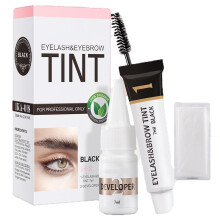 DMQ Eyebrow Tint Kit, Black Eyebrow and Eyelash Tint, Eye Brow Dye, Instant Color-Last 8 Week, Full Brows, Mild Formula, Waterproof