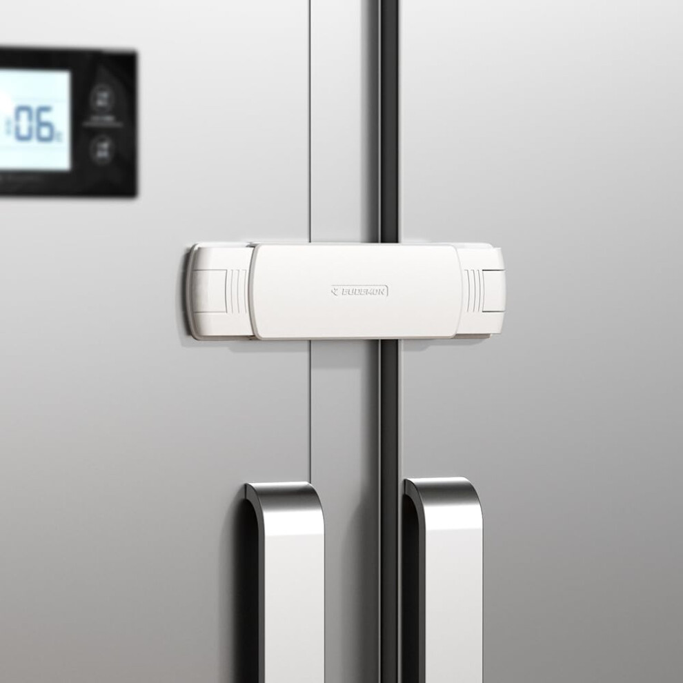 Latest French Fridge Lock French Door Refrigerator/Freezer Lock Apply To Max 3.54"(90Mm) Two Door Gap Distance For Kids & Babies,Easy To Eudemon