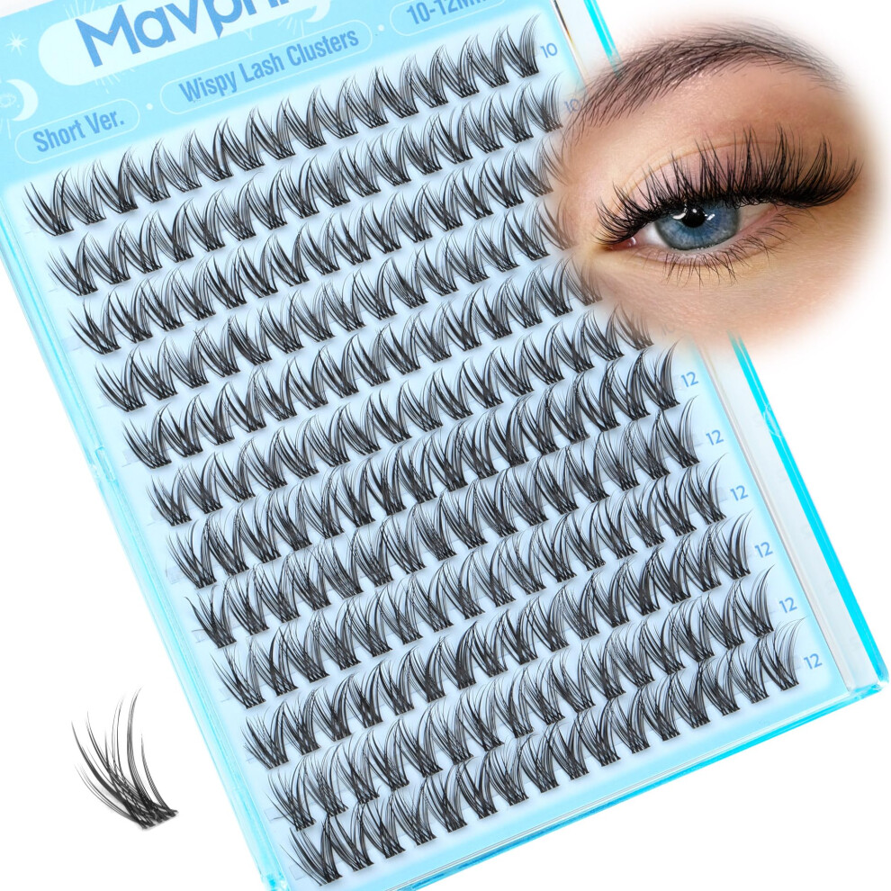 Mavphnee Wispy Lash Clusters 10-12Mm Eyelash Clusters Short Individual Lashes Natural Cluster Eyelashes Extensions For Daily Wear Diy Lash Extensions At Home