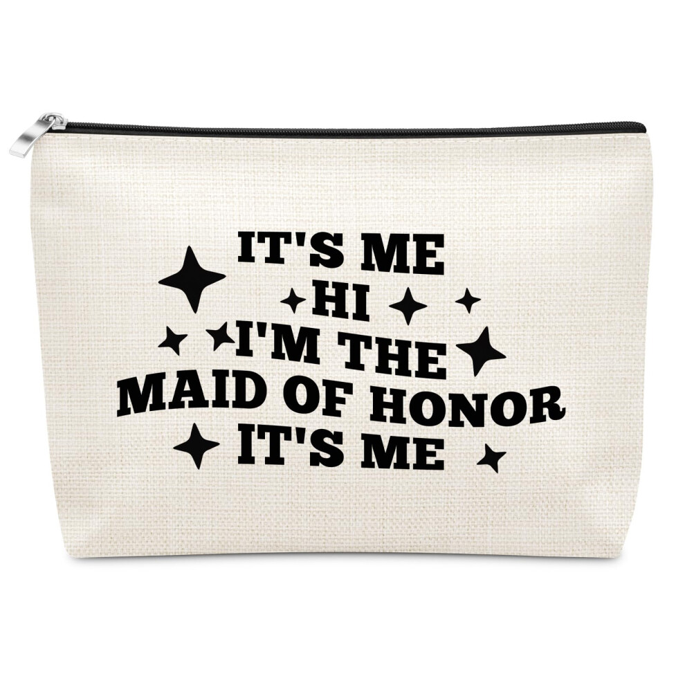 Dabihu Maid Of Honor Gifts Makeup Bag For Bridesmaids Maid Of Honor Proposal Gift From Bride Wedding Bridal Shower Bachelorette Gifts For Bridesmaid Funny