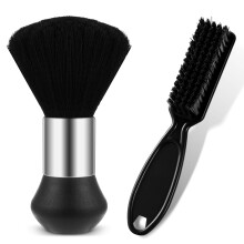 Barber Neck Duster Brush Set - Soft Barber Neck Duster with Barber Trimmer Cleaning Brush