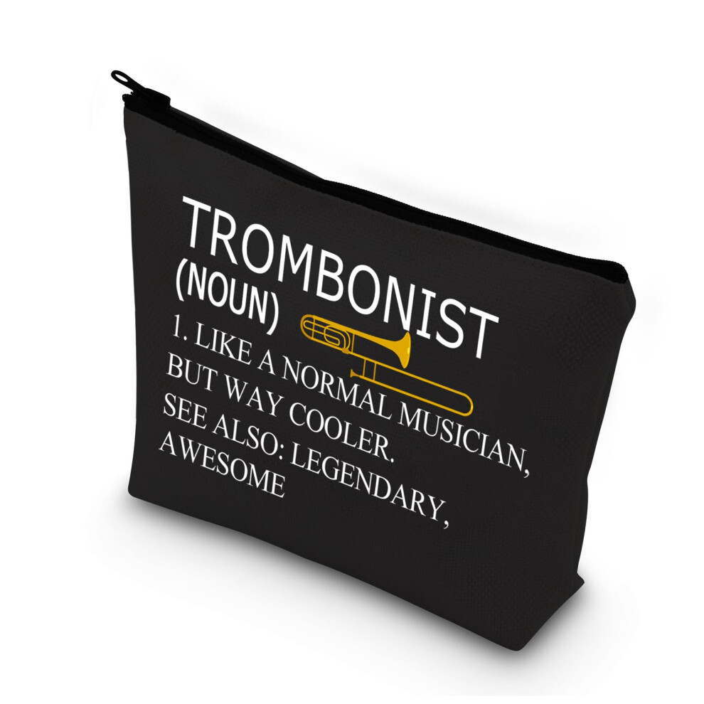 Pliti Trombone Player Gift Trombonist Makeup Bag Trombone Musician Gift Music Instrument Gift Orchestra Music Lover Gift (Trombonist Noun Blu)