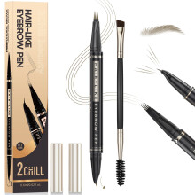 2CHILL 30 Curved Eyebrow Pencil, Magic 2 in 1 Eyebrow Pen Pro, Waterproof Eye Brow Pen with 4 Tips, Vivid Microblading Brow Pencils for Women