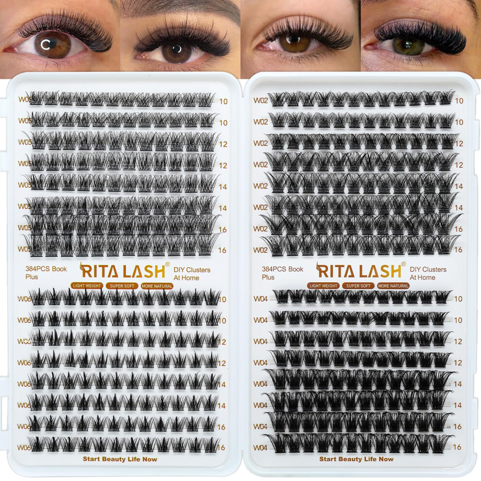 Ritalash Lash Clusters 4 Style Wispy Lashes Clusters Eyelash Clusters Pestaã±As Postizas Naturales Cluster Eyelash Extensions Cluster Lashes Soft False