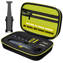 Woollo Case Compatible with Philips OneBlade Face + Body QP2630 QP2620 QP2530 QP2520 Portable Hard Travel Case Cover Green Zipper Outside